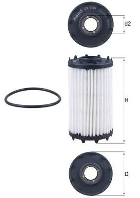 Alyvos filtras MAHLE OX1184D