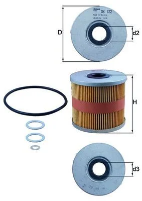 Alyvos filtras MAHLE OX122D