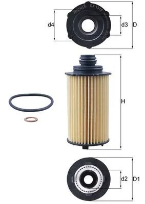 Alyvos filtras mahle OX1310D