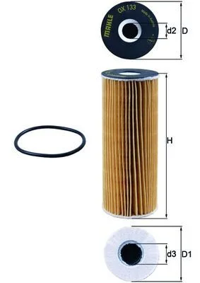 Alyvos filtras MAHLE OX133D