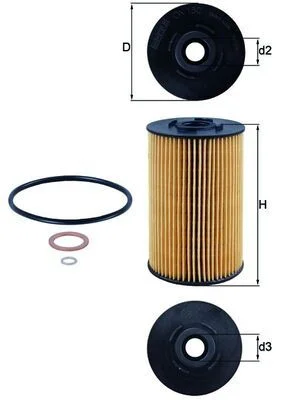Alyvos filtras MAHLE OX150D