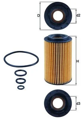 Alyvos filtras MAHLE OX 153/7D