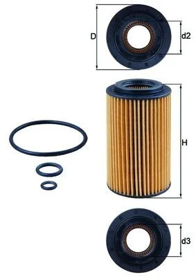 Alyvos filtras MAHLE OX153/7D1
