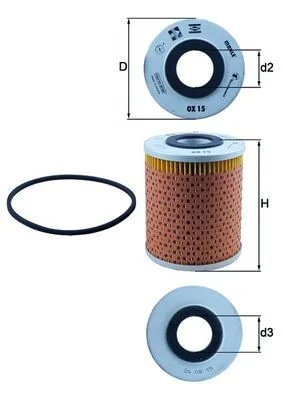 Alyvos filtras MAHLE OX15D