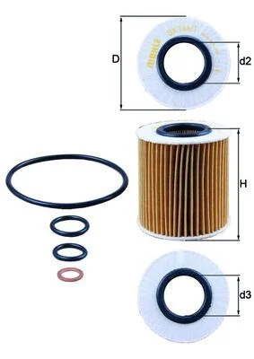 Alyvos filtras MAHLE OX166/1D