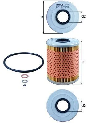 Alyvos filtras MAHLE OX187D
