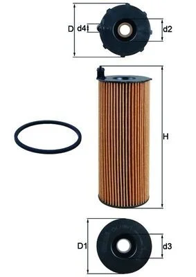 Alyvos filtras MAHLE OX196/1D