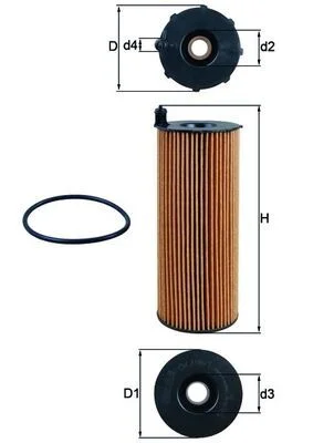 Alyvos filtras MAHLE OX196/1D1