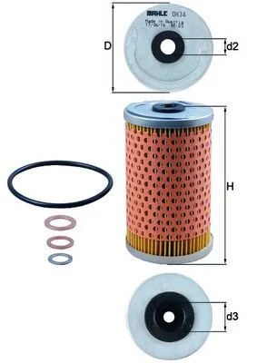 Alyvos filtras MAHLE OX34D