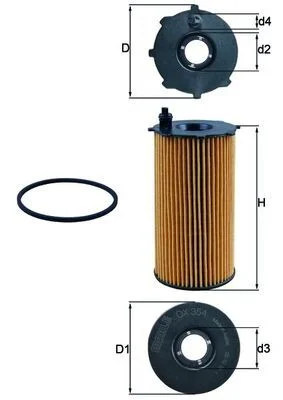 Alyvos filtras MAHLE OX 354D