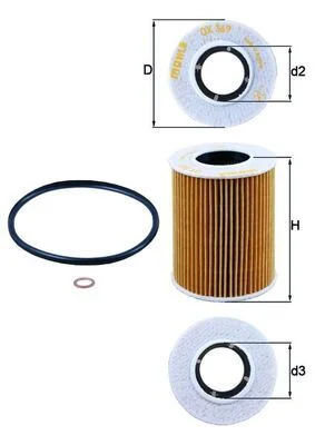 Alyvos filtras MAHLE OX 369D