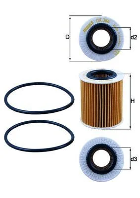 Alyvos filtras MAHLE OX 386D