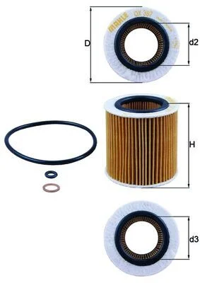 Alyvos filtras MAHLE OX387D