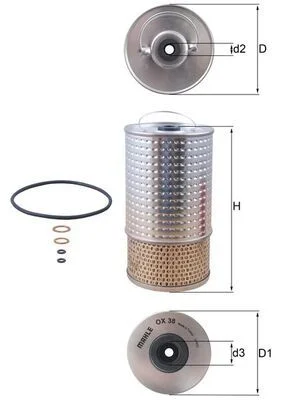 Alyvos filtras MAHLE OX38D