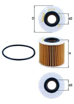 Alyvos filtras MAHLE OX414D2