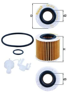 Alyvos filtras MAHLE OX416D2