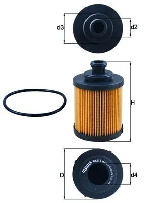 Alyvos filtras MAHLE OX418D