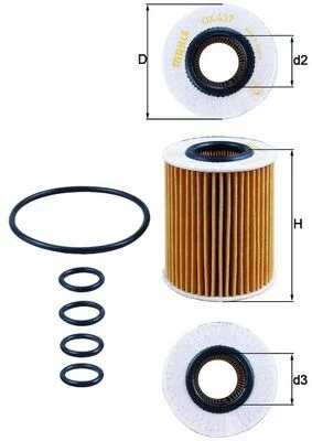 Alyvos filtras MAHLE OX437D
