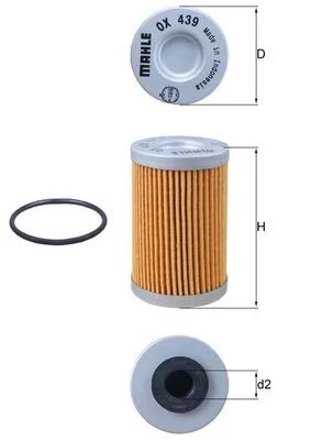 Alyvos filtras MAHLE OX439D