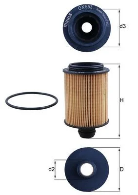 Alyvos filtras MAHLE OX 553D