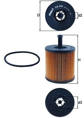 Alyvos filtras MAHLE OX556D