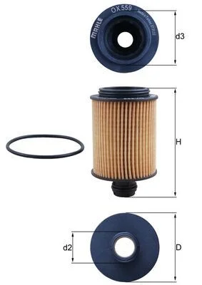 Alyvos filtras MAHLE OX 559D