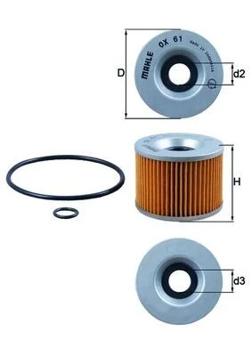 Alyvos filtras MAHLE OX 61D