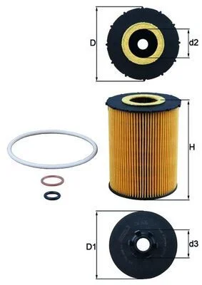 Alyvos filtras MAHLE OX636D