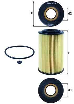 Alyvos filtras MAHLE OX773D