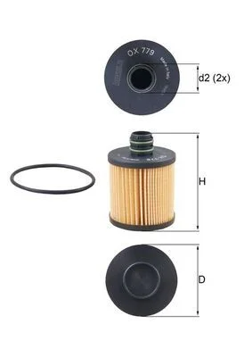 Alyvos filtras MAHLE OX 779D