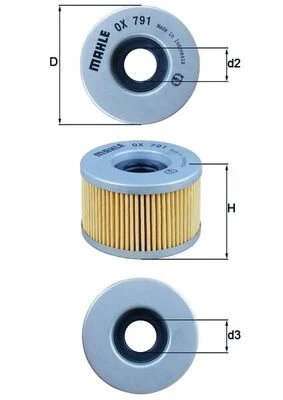 Alyvos filtras MAHLE OX791