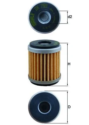 Alyvos filtras MAHLE OX799