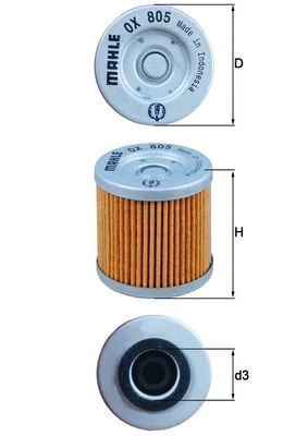 Alyvos filtras MAHLE OX805