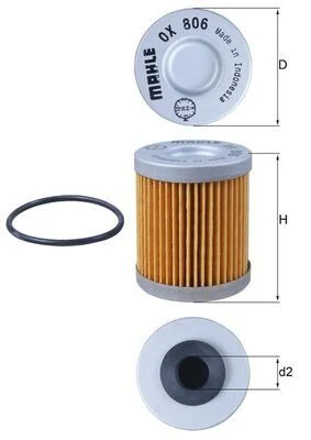 Alyvos filtras MAHLE OX806D