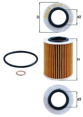 Alyvos filtras MAHLE OX825D