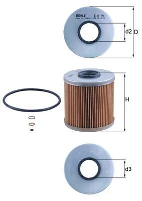 Alyvos filtras MAHLE OX91D