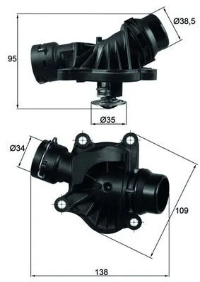 Termostatas, aušinimo skystis MAHLE TI23488