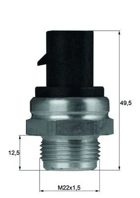 Spínač teploty, ventilátor chladiča MAHLE TSW 13 D