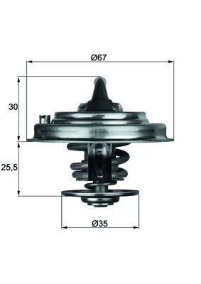 Thermostat, coolant MAHLE TX3482D