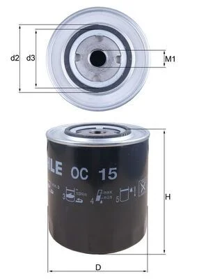 Alyvos filtras mahle OC 15