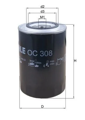 Alyvos filtras mahle OC 308