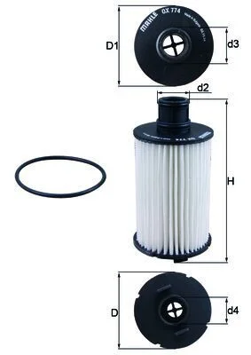 Alyvos filtras MAHLE OX 774D