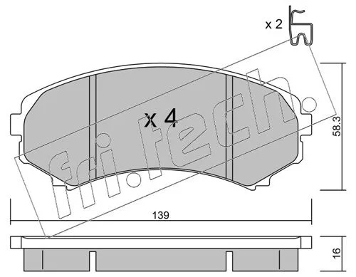 Brake Pad Set, disc brake fri.tech. 414.0