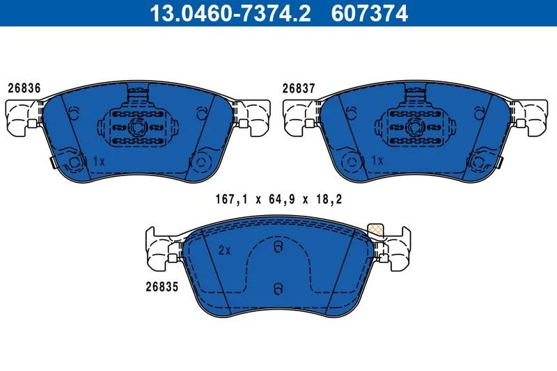 Brake Pad Set, disc brake ATE 13.0460-7374.2