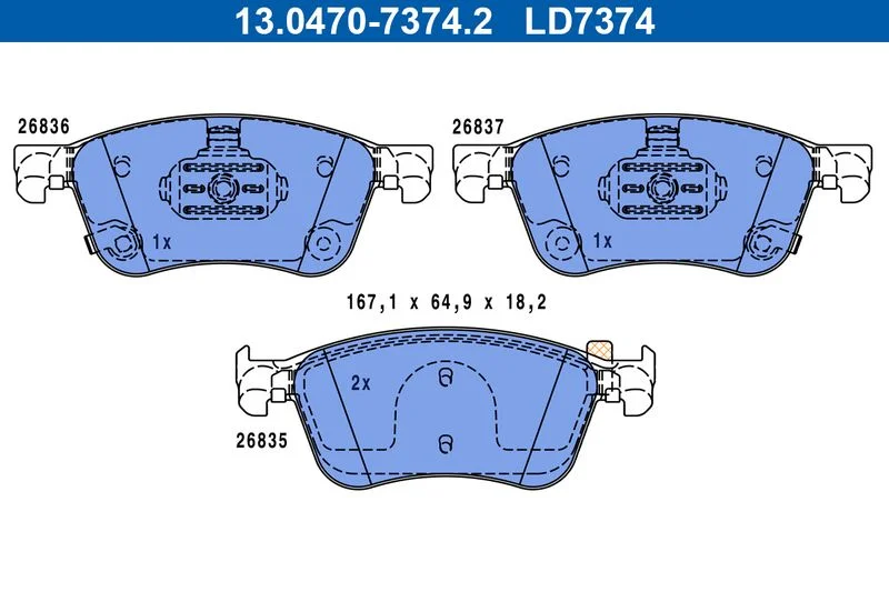 Brake Pad Set, disc brake  13.0470-7374.2