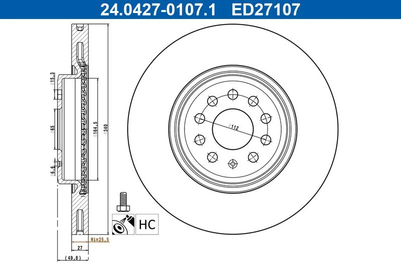 Brake Disc ATE 24.0427-0107.1