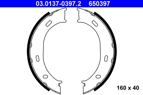 Brake Shoe Set, parking brake ATE 03.0137-0397.2