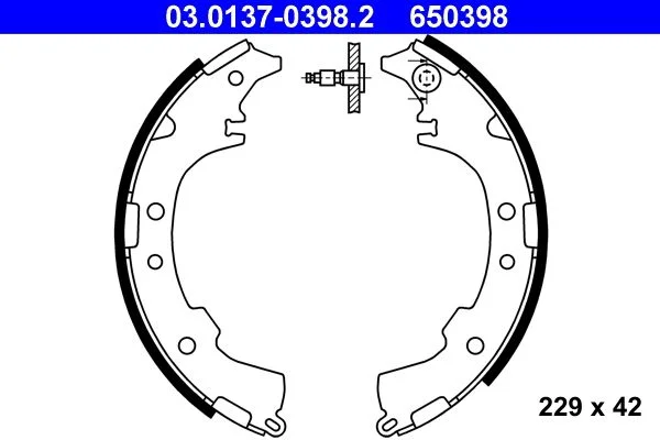 Brake Shoe Set ATE 03.0137-0398.2