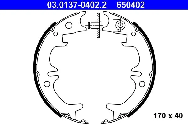 Brake Shoe Set, parking brake ATE 03.0137-0402.2
