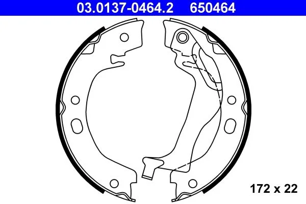 Brake Shoe Set, parking brake ATE 03.0137-0464.2